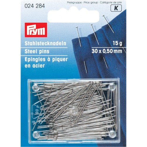 Prym Булавки №6 тонкие для шелка, сатина серебристый цв. 0,50*30мм 024284