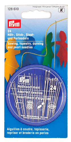 Prym Иглы набор для шитья, вышивки, штопки и бисероплетения в распределительном пенале 128610