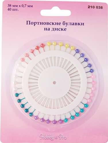Hobby&Pro Булавки портновские на диске 40 шт. 210038