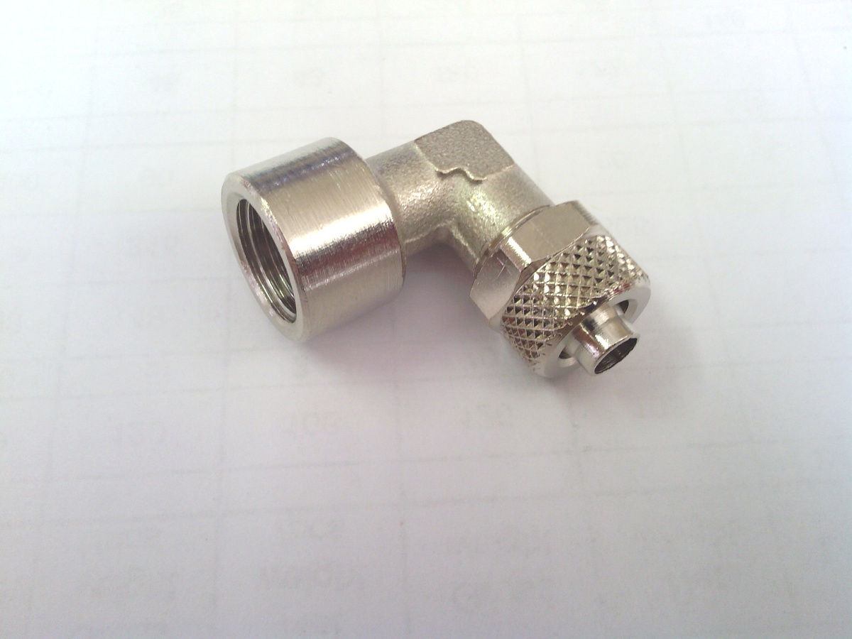 Переходник угловой для трубки ПВХ 10mm R0688 1/4 gw
