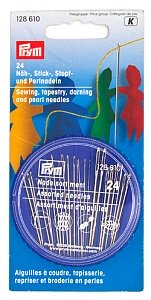 Prym Иглы набор для шитья, вышивки, штопки и бисероплетения в распределительном пенале 128610