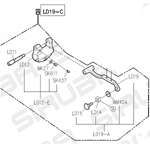 Балка двигателя ткани в сборе с кронштейном LD19-C (original)