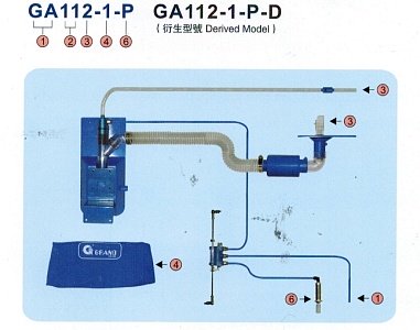 "Grand" GA 112-1-P-D-F Пневматическое устр. всасыван.остатков цепочек ниток,пыли,обрези + подъем(ут)